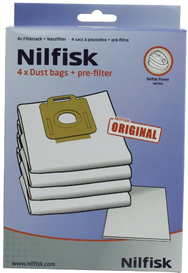 NILFISK Power Serisi 4'lü Toz Torbası + Ön Filtre